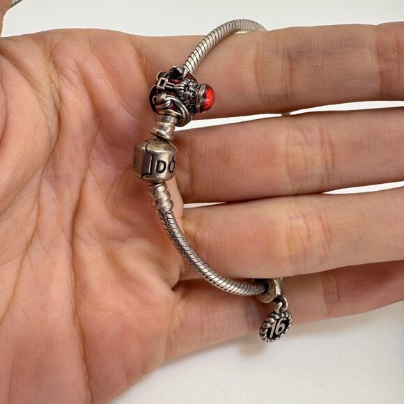 Pandora ALE Sterling Silver 925 Santa Claus Christmas Charm Bracelet 7" Length - Picture 11 of 16